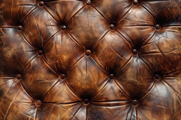 Fototapeta premium Elegant brown leather texture pattern for luxurious design backgrounds and visuals