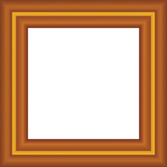 Squared golden vintage wooden frame for your design. Vintage cover. Place for text. Vintage antique gold beautiful rectangular frames. Template vector illustration.
