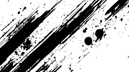 Vector grunge texture. Grunge black and white texture of black brush strokes on white paper or background. A black and white painting with a brush stroke that is very long.