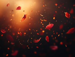 Rose Petals Floating in Light