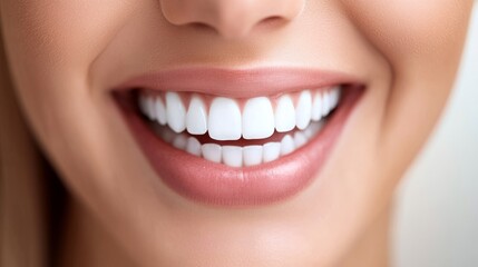 Fototapeta premium Bright smile showcasing clean, healthy teeth, radiating confidence and wellness. 