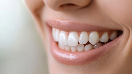 Fototapeta premium Bright smile showcasing clean, healthy teeth, radiating confidence and wellness. 