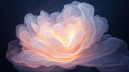 Fototapeta premium Illuminated flower bloom abstract art digital creation serenity close-up beauty