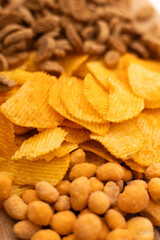 snacks for beer close-up crisp snacks