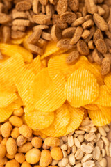 snacks for beer close-up crisp snacks