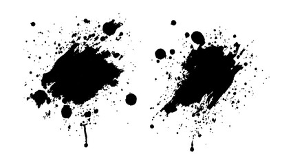 Black color splash, explosion transparent white background. Abstract black watercolor paint splash background. black splash isolated on white background. 