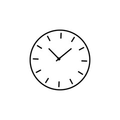 Black clock icon on white background.ai