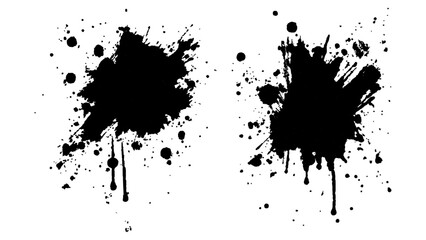 Black color splash, explosion transparent white background. Abstract black watercolor paint splash background. black splash isolated on white background. 