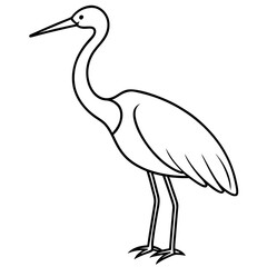 Modern One-Line Stork Art Vector