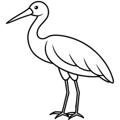 Modern One-Line Stork Art Vector