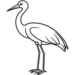 Modern One-Line Stork Art Vector