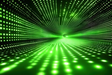Naklejka premium Abstract Glowing Green Light Tunnel Backgrounds