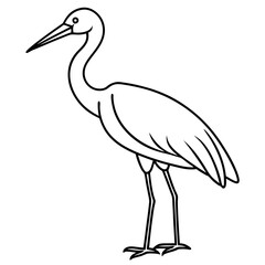 Modern One-Line Stork Art Vector