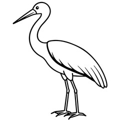 Modern One-Line Stork Art Vector