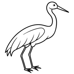 Modern One-Line Stork Art Vector
