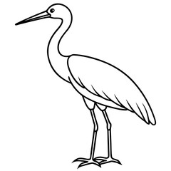 Modern One-Line Stork Art Vector