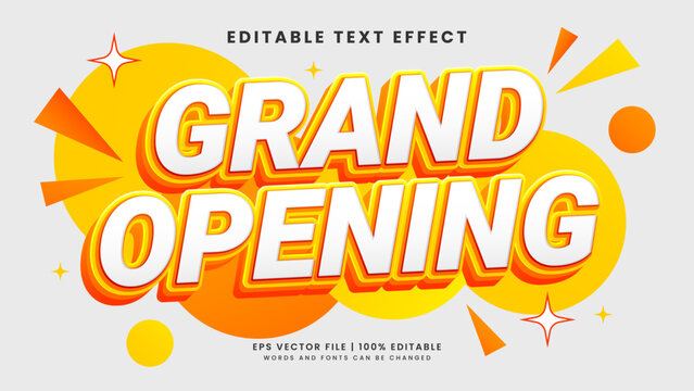 Grand Opening 3d editable text effect promotion template
