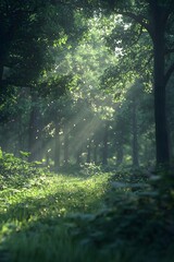 Fototapeta premium Ancient trees under the sunshine and lush green forests