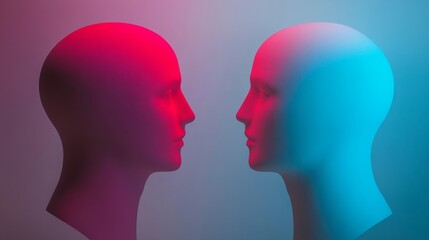 Abstract representation of communication with gradient lighting and atmospheric depth, symbolizing connection and exchange.
