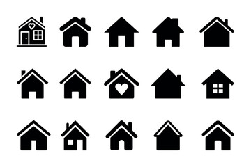 Home icon set isolated Vector illustration