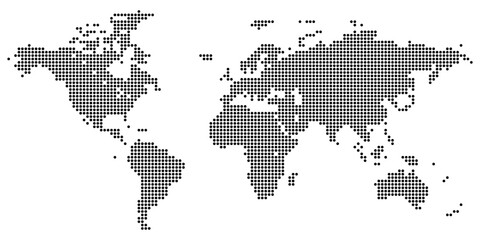 Fototapeta premium Abstract dotted world map design representing global connectivity in a digital visualization