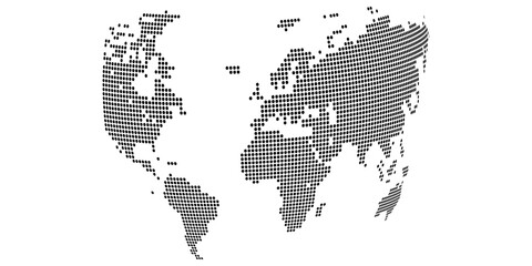 Obraz premium Monochrome dotted world map with a sleek modern style ideal for infographics and presentations