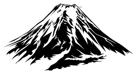 Fototapeta premium PNG Cute mountain fuji outdoors stencil nature.