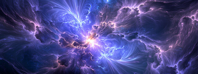 A background of purple and pink clouds with an explosion effect
