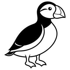 Puffin in a Single Stroke Vector