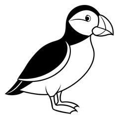 Puffin in a Single Stroke Vector
