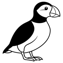 Puffin in a Single Stroke Vector