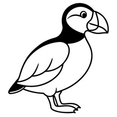 Puffin in a Single Stroke Vector