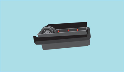 Illustration of Robot Tools and Machines Storage Boxes