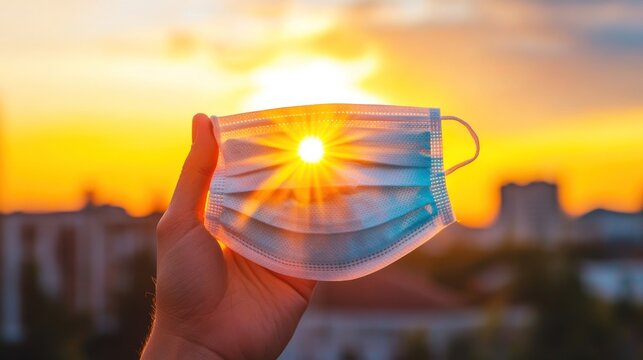Sunset Through a Mask: Hope and New Beginnings