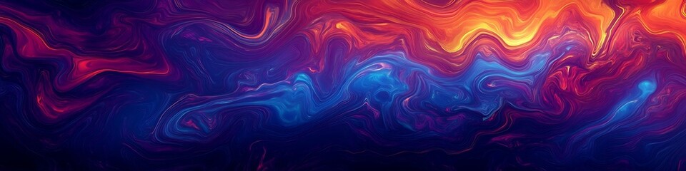 Fototapeta premium A vibrant, neon glow pattern with a large dark area for text