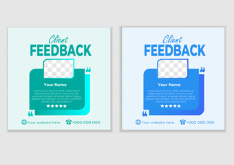 Modern clean clients testimonial, client feedback design