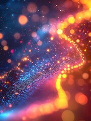 Fototapeta premium Colorful rising data points on a light blue background