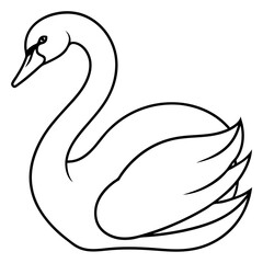 Fototapeta premium Simple Swan One-Line Vector Drawing