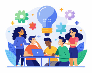 business people with speech bubbles