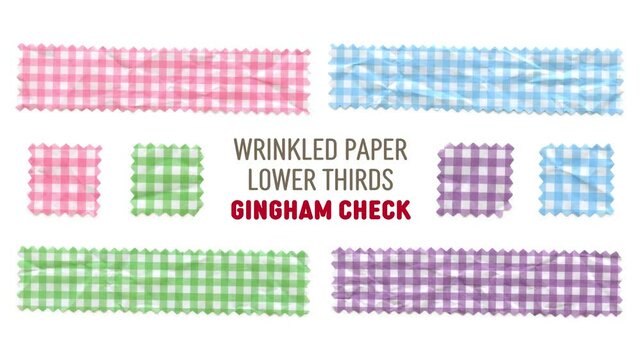 Gingham check paper lower thirds set
