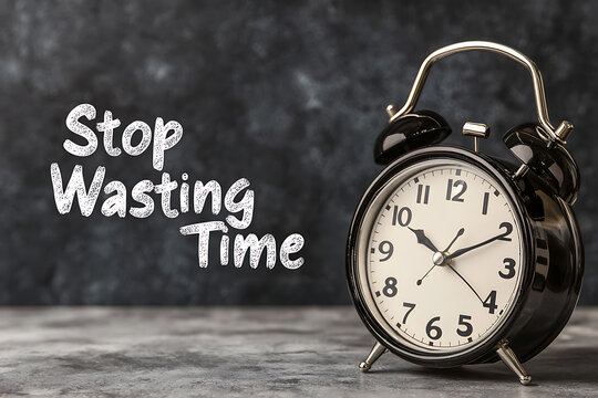 Time management and productivity. Stop wasting time, make every moment count.  Clock shows the importance of punctuality and efficiency in life.
