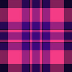 Colour vector pattern seamless, gentleman texture textile background. Twill check plaid fabric tartan in pink and violet colors.