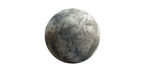 Obraz premium Weathered stone sphere with textured surface isolated on transparent background