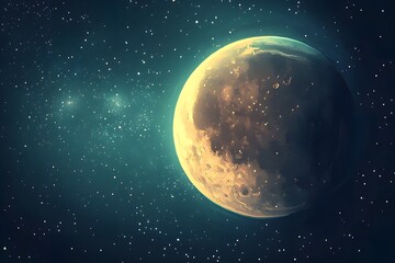 Copper colored lunar eclipse reflecting the starry sky