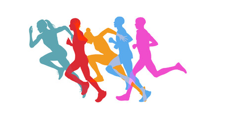 running people silhouettes
