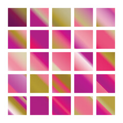 Fototapeta premium Mobile screen lock display collection of colorful backgrounds in trendy neon colors. Modern screen vector design for mobile app. Soft color abstract pastel holographic gradients. Swatches for design.