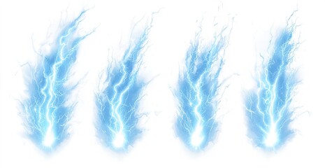 Fototapeta premium Set of Blue Lightning