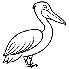 Obraz premium Single Line Pelican Vector Artwork