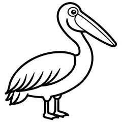 Single Line Pelican Vector Artwork
