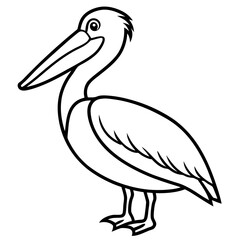 Single Line Pelican Vector Artwork